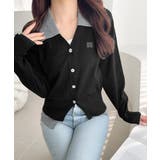 ブラック | 【mily bilet】着るだけ完成、コーデ迷子にさよなら♪胸刺繍ダブルカラーレ… | Classical Elf