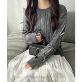 リボンで仕込む♪上品フェミニン。袖リボンケーブル編みニットプルオーバー | Classical Elf  | 詳細画像14 