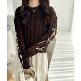 リボンで仕込む♪上品フェミニン。袖リボンケーブル編みニットプルオーバー | Classical Elf  | 詳細画像22 