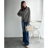 柔らかタッチで上品見え◎立体刺繍デザインスエードポンチ素材ダブルジップアウター | Classical Elf  | 詳細画像9 