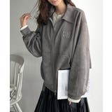 柔らかタッチで上品見え◎立体刺繍デザインスエードポンチ素材ダブルジップアウター | Classical Elf  | 詳細画像3 