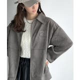 柔らかタッチで上品見え◎立体刺繍デザインスエードポンチ素材ダブルジップアウター | Classical Elf  | 詳細画像5 