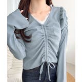 ブルー | 【mily bilet】カジュアルな大人ガーリーテイスト。レースドッキングパフス… | Classical Elf 