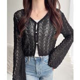 ブラック | 【mily bilet】“涼しげ×あざと可愛い”の最強タッグ♪透かし編みシェル釦… | Classical Elf