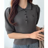 チャコール | 【mily bilet】配色×くすみカラーで魅せる、ずるい清楚さ。配色ラインポロ… | Classical Elf