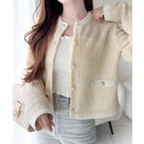 【mily bilet】甘さに恋して、気品きらり♪ツイードニットパールボタンカー… | Classical Elf  | 詳細画像6 