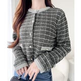 チャコール | 【mily bilet】甘さに恋して、気品きらり♪ツイードニットパールボタンカー… | Classical Elf 