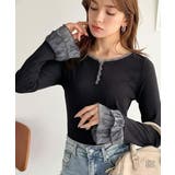 【mily bilet】大人フェミニンを叶える。袖フリルレースヘンリーネックトッ… | Classical Elf | 詳細画像15