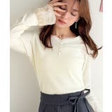 【mily bilet】大人フェミニンを叶える。袖フリルレースヘンリーネックトッ… | Classical Elf | 詳細画像5