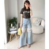【mily bilet】フロント刺繍でさりげなく華やぐ♪ 立体花モチーフTシャツ… | Classical Elf | 詳細画像17