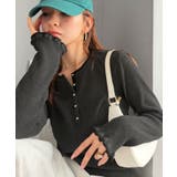 チャコールグレー | 【mily bilet】大人可愛いディテールをぎゅっと。ゴールドボタン ヘンリー… | Classical Elf