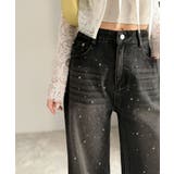 【mily bilet】カジュアルにきらめきを。パールビジューワイドストレートデ… | Classical Elf  | 詳細画像12 