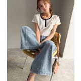 【mily bilet】カジュアルにきらめきを。パールビジューワイドストレートデ… | Classical Elf  | 詳細画像23 