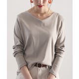 フライスVネックロングスリーブ無地ミドル丈Tシャツ(長袖) | Classical Elf  | 詳細画像4 