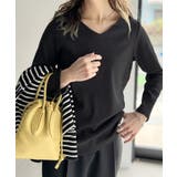 フライスVネックロングスリーブ無地ミドル丈Tシャツ(長袖) | Classical Elf  | 詳細画像6 