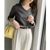 フライスVネックロングスリーブ無地ミドル丈Tシャツ(長袖) | Classical Elf  | 詳細画像15 