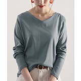 フライスVネックロングスリーブ無地ミドル丈Tシャツ(長袖) | Classical Elf  | 詳細画像24 