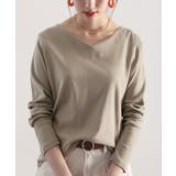 フライスVネックロングスリーブ無地ミドル丈Tシャツ(長袖) | Classical Elf  | 詳細画像34 