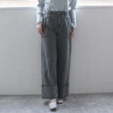 ウォッシュグレー | 配色 ステッチ ワイドデニム | SELECT LEVERY 