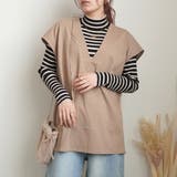 Vネックカットプルオーバー ベスト ノースリーブ トップス 春夏 | SELECT LEVERY  | 詳細画像31 