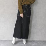 ワンウォッシュブラック | ホワイトステッチデニムスカート ボトムス オールシーズン 春夏 秋冬 | SELECT LEVERY