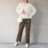 フェイクスエードセミフレアパンツ ボトムス スリット ロング 秋冬 春 | SELECT LEVERY | 詳細画像20