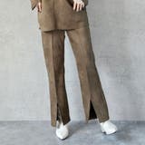 フェイクスエードセミフレアパンツ ボトムス スリット ロング 秋冬 春 | SELECT LEVERY | 詳細画像12