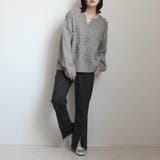 フェイクスエードセミフレアパンツ ボトムス スリット ロング 秋冬 春 | SELECT LEVERY | 詳細画像25