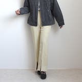 フェイクスエードセミフレアパンツ ボトムス スリット ロング 秋冬 春 | SELECT LEVERY | 詳細画像11