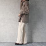 フェイクスエードセミフレアパンツ ボトムス スリット ロング 秋冬 春 | SELECT LEVERY | 詳細画像5