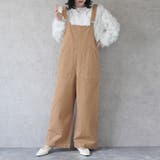 ベージュ | 配色ステッチベイカーサロペット パンツ ロングシーズン 春夏 秋冬 | SELECT LEVERY