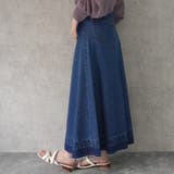 裾カットオフロングデニムスカート スリット ロングスカート スカート 春夏 | SELECT LEVERY  | 詳細画像3 