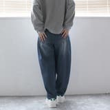 AIRジョグデニムコクーンパンツ ワイドパンツ カーブパンツ オールシーズン | SELECT LEVERY | 詳細画像8