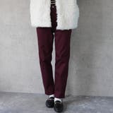 ボルドー | 裏起毛ゆるフィットパンツ 裏起毛 ストレッチ スキニー デニム 秋冬 | SELECT LEVERY