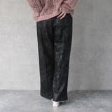 ウエストギャザーゴム内側紐サイズ調整あり マーブル調ワイドパンツ ボトムス | SELECT LEVERY  | 詳細画像27 