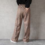 ウエストギャザーゴム内側紐サイズ調整あり マーブル調ワイドパンツ ボトムス | SELECT LEVERY  | 詳細画像17 