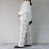 ウエストギャザーゴム内側紐サイズ調整あり マーブル調ワイドパンツ ボトムス | SELECT LEVERY  | 詳細画像13 