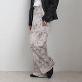 ウエストギャザーゴム内側紐サイズ調整あり マーブル調ワイドパンツ ボトムス | SELECT LEVERY  | 詳細画像3 