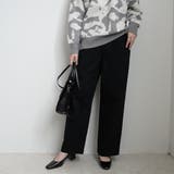 ブラック | 裏起毛ワイドパンツ デニム ストレッチ ボトムス 秋冬 | SELECT LEVERY