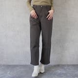 チャコール | 裏起毛ワイドパンツ デニム ストレッチ ボトムス 秋冬 | SELECT LEVERY