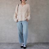 裏起毛ワイドパンツ デニム ストレッチ ボトムス 秋冬 | SELECT LEVERY | 詳細画像2