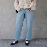 ユーズドライトブルー | 裏起毛ワイドパンツ デニム ストレッチ ボトムス 秋冬 | SELECT LEVERY