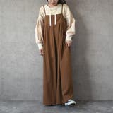 ブラウン | キャミソール ワイド サロペット | SELECT LEVERY
