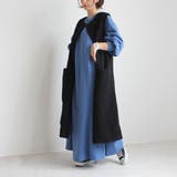 ブラック | ボア ロングジレ ベスト 裏地あり ジレ レイヤード アウター 秋冬 | SELECT LEVERY