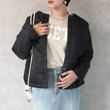 ブラック | パテッドジャケットブルゾン 中綿入り アウター 長袖 防寒 秋冬 | SELECT LEVERY 