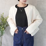 アイボリー | パテッドジャケットブルゾン 中綿入り アウター 長袖 防寒 秋冬 | SELECT LEVERY 