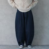 ワンウォッシュネイビー | デニムバナナバルーンワイドパンツ カーブワイドパンツ 秋冬 | SELECT LEVERY