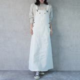 ホワイト | 【定番品】デニムサロペットスカート ロングスカート オーバーオール | SELECT LEVERY 