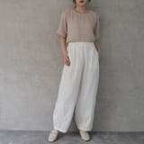 メッシュサーカスパンツ ワイドパンツ 綿レース 裏地付き バレルレッグ 春夏  | SELECT LEVERY  | 詳細画像2 