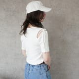 綿フライス肩スリットリボン無地Tシャツ カットソー トップス 半袖 | SELECT LEVERY  | 詳細画像4 